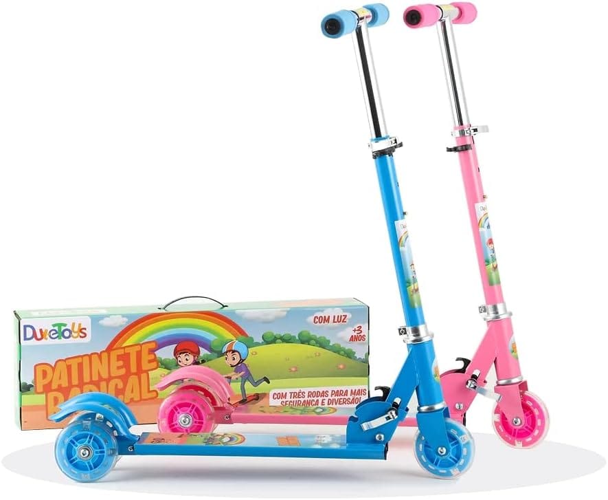 Patinete Infantil Radical 3 Rodas com LED