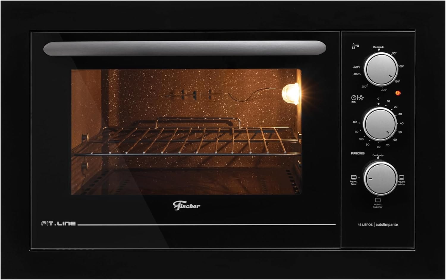 FISCHER FORNO ELÉTRICO EMBUTIR FIT LINE 48L BLACK 127V