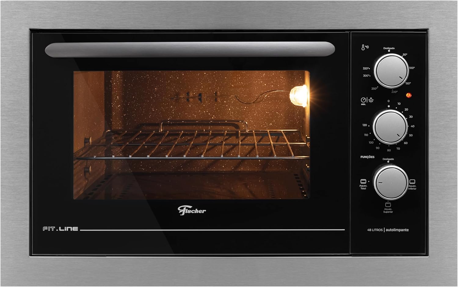 FISCHER FORNO ELÉTRICO EMBUTIR FIT LINE 48L INOX