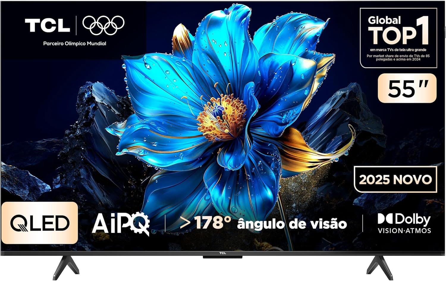 Smart TV TCL 4K QLED 55" com Google Assistente