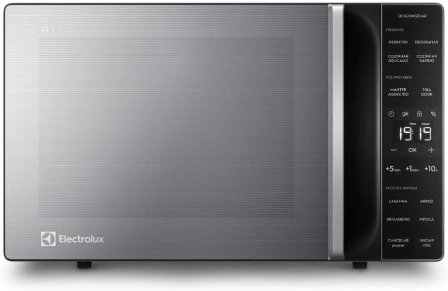 Micro-ondas Electrolux 23L cor Inox Efficient com Descongelamento Assistido 220V